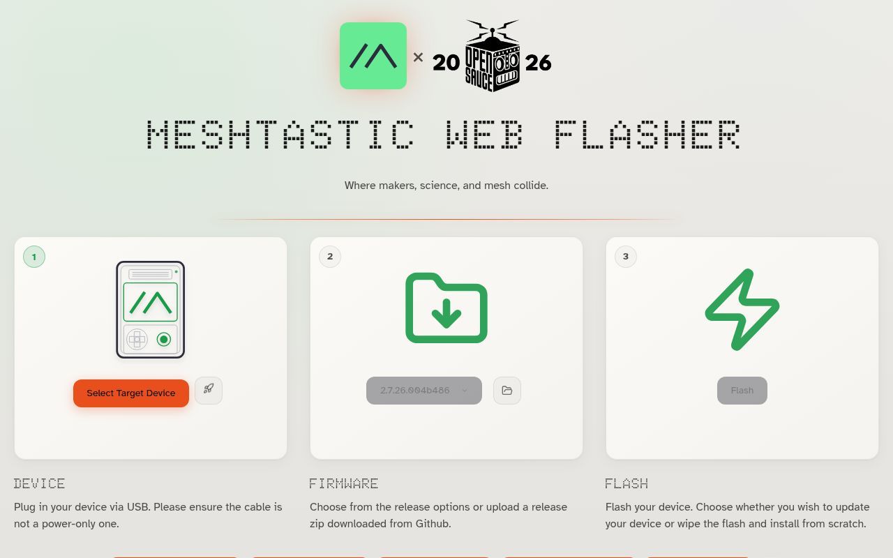 Homepage screenshot of opensauce.meshtastic.org