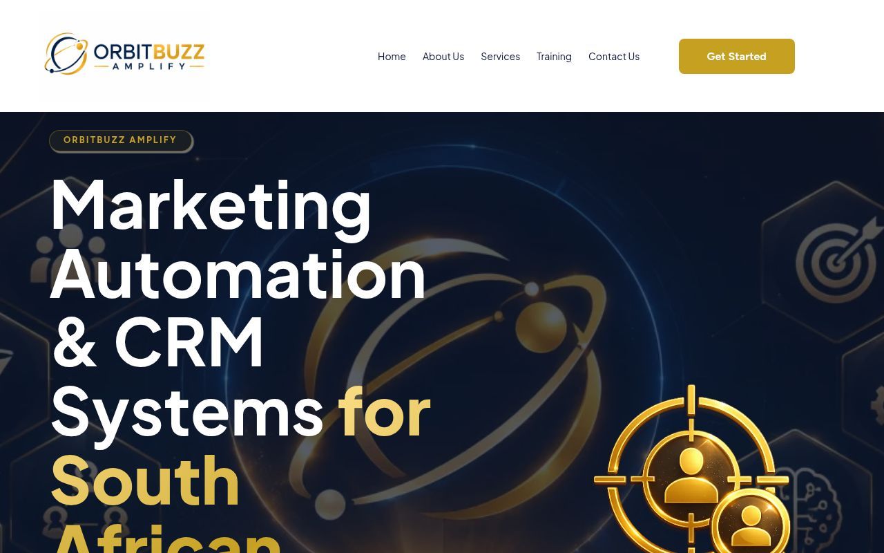 Homepage screenshot of orbitbuzzamplify.com