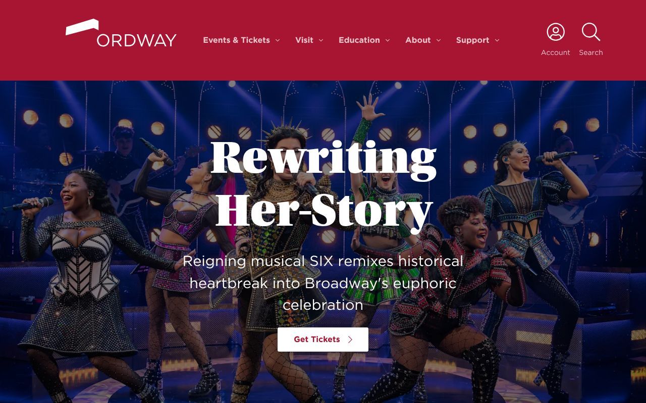 Homepage screenshot of ordway.org