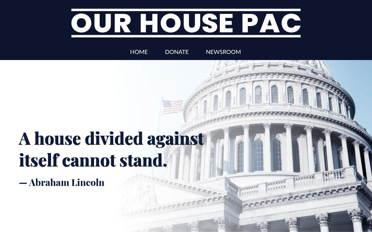 Homepage screenshot of ourhouseunited.us