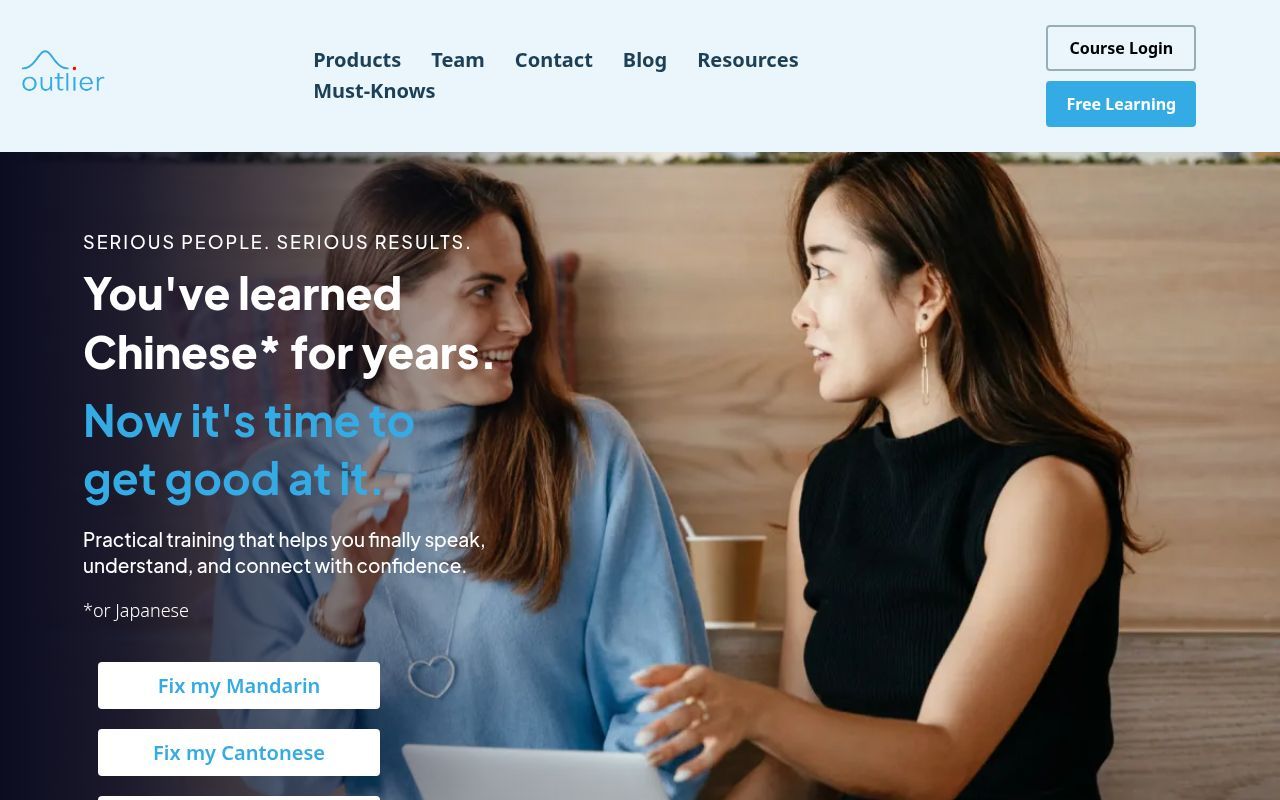 Homepage screenshot of outlier-linguistics.com