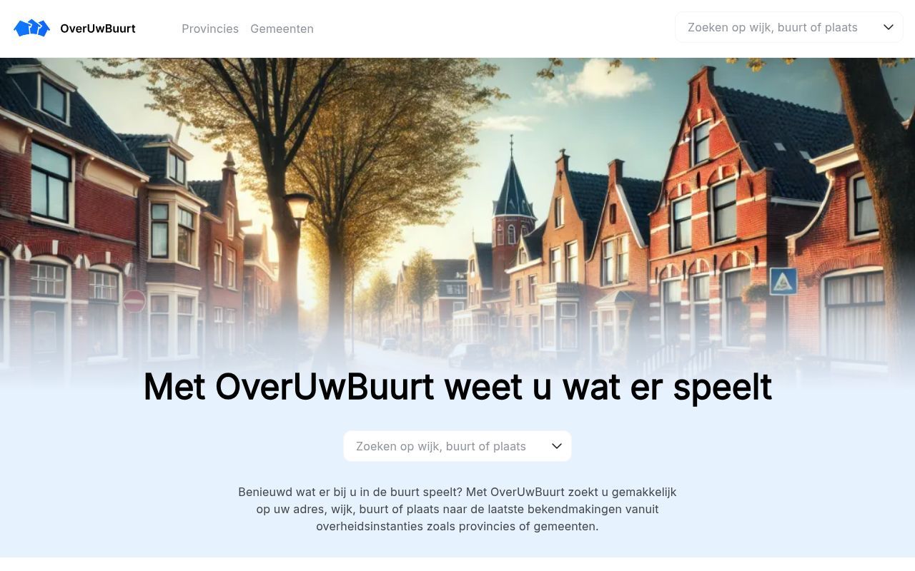 Homepage screenshot of overuwbuurt.nl