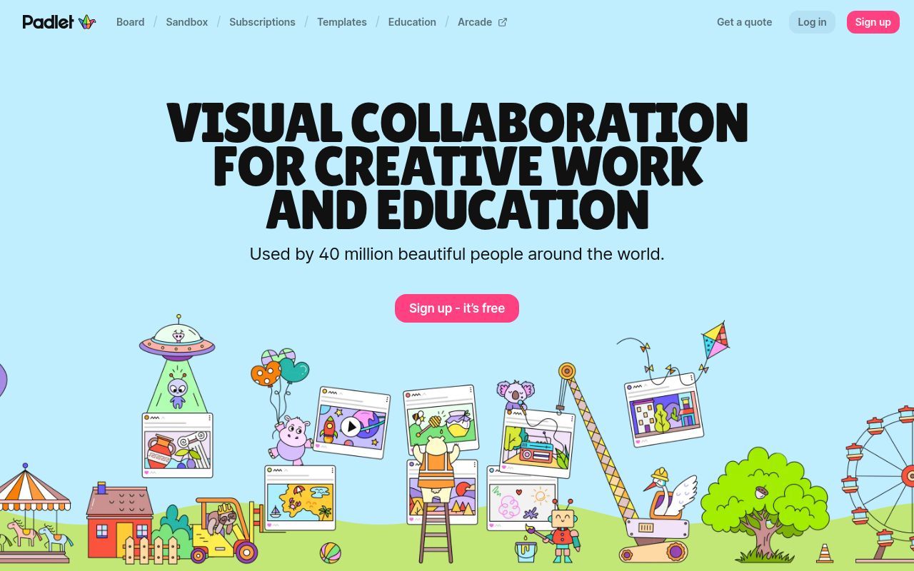 Homepage screenshot of padlet.com