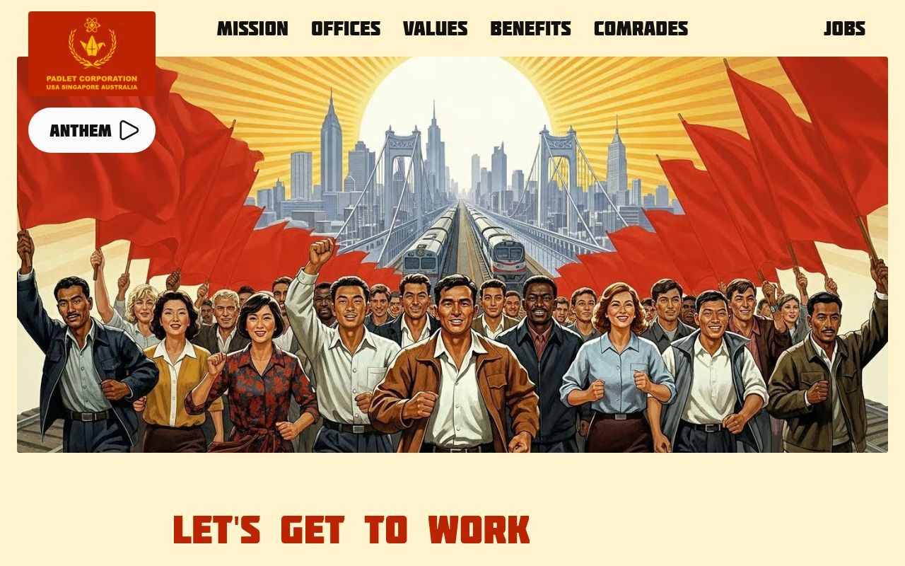 Homepage screenshot of padlet.jobs
