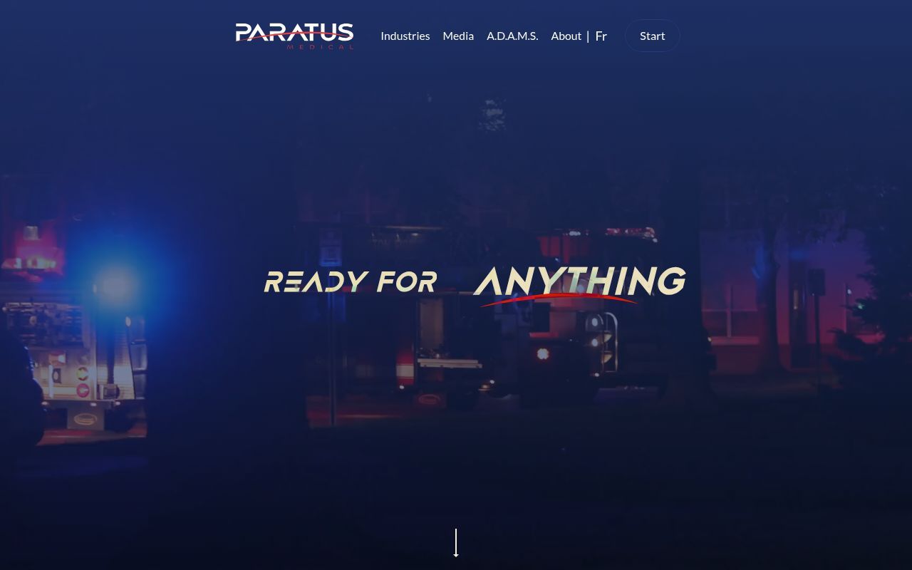 Homepage screenshot of paratusmedical.com