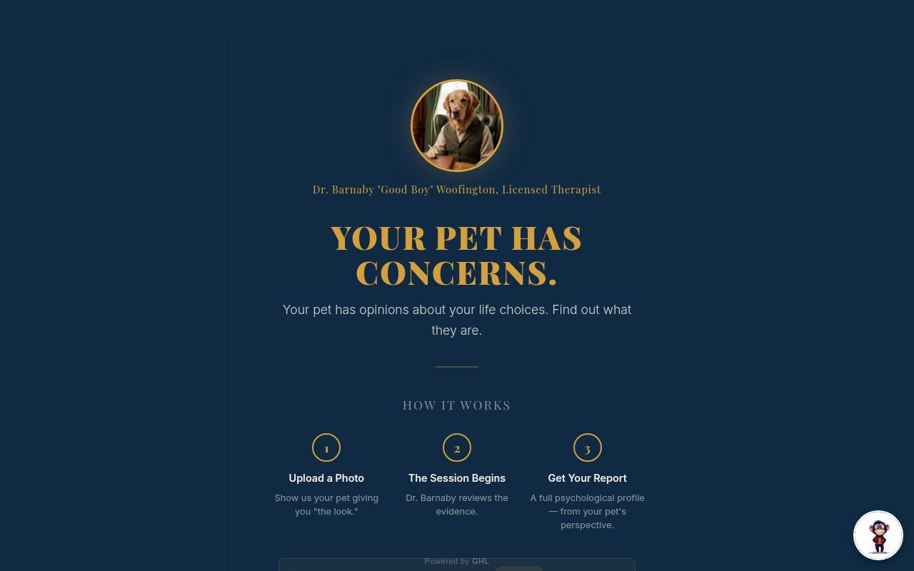 Homepage screenshot of pawssessment.lazyent.com
