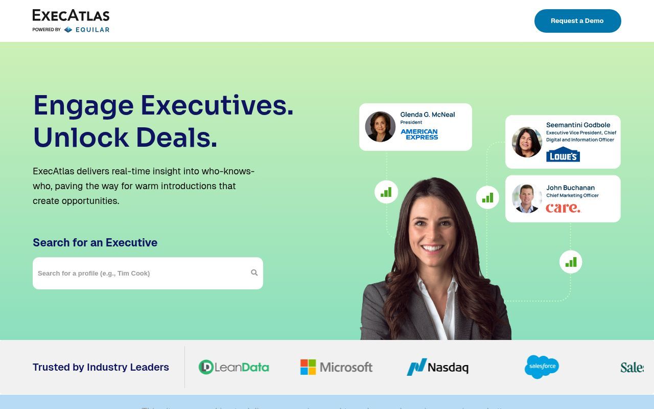 Homepage screenshot of people.equilar.com