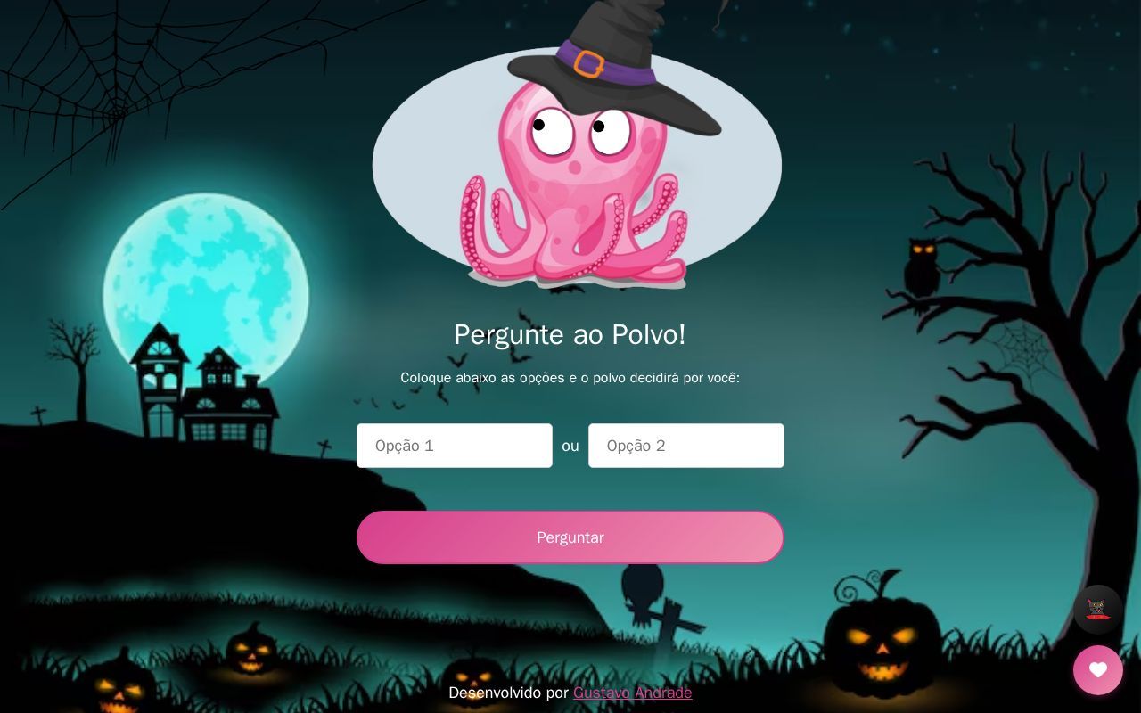Homepage screenshot of pergunteaopolvo.com