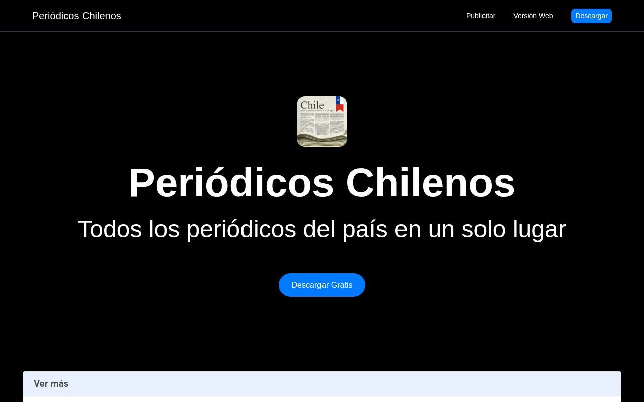 Homepage screenshot of periodicoschilenos.cl