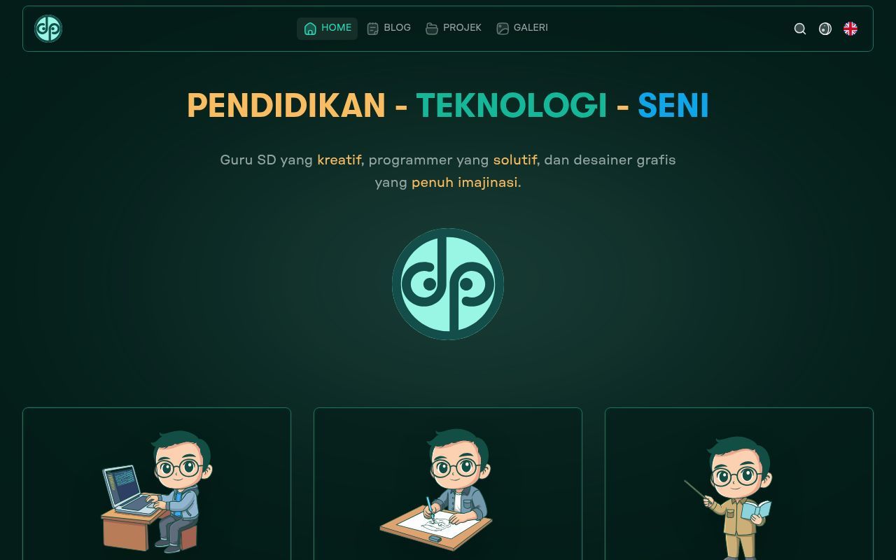 Homepage screenshot of permadi.dev