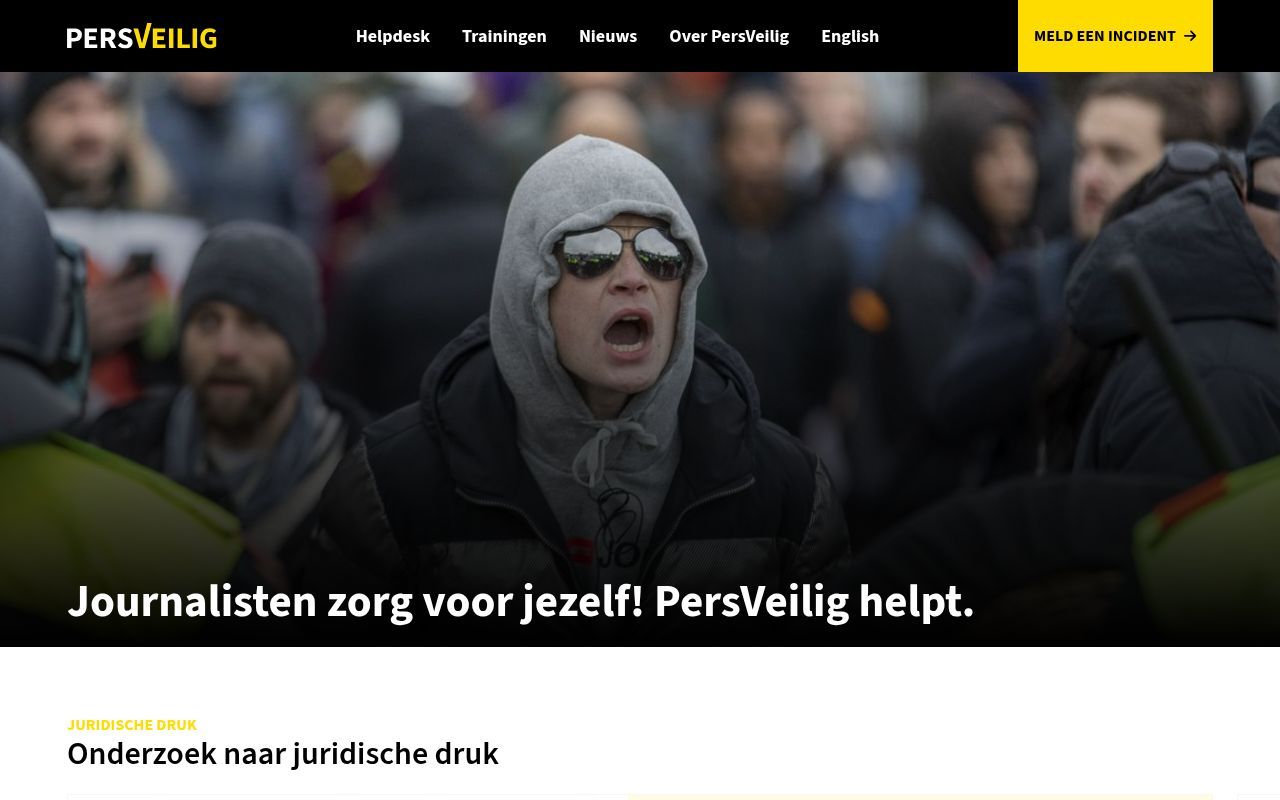 Homepage screenshot of persveilig.nl