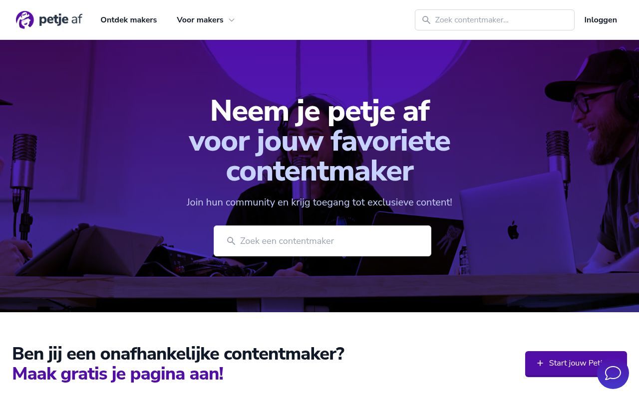 Homepage screenshot of petjeaf.com
