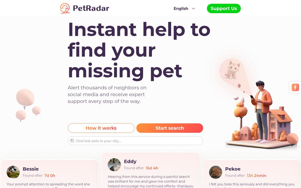 Homepage screenshot of petradar.org