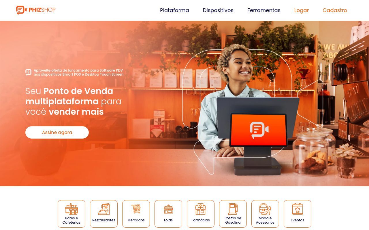 Homepage screenshot of phizshop.com