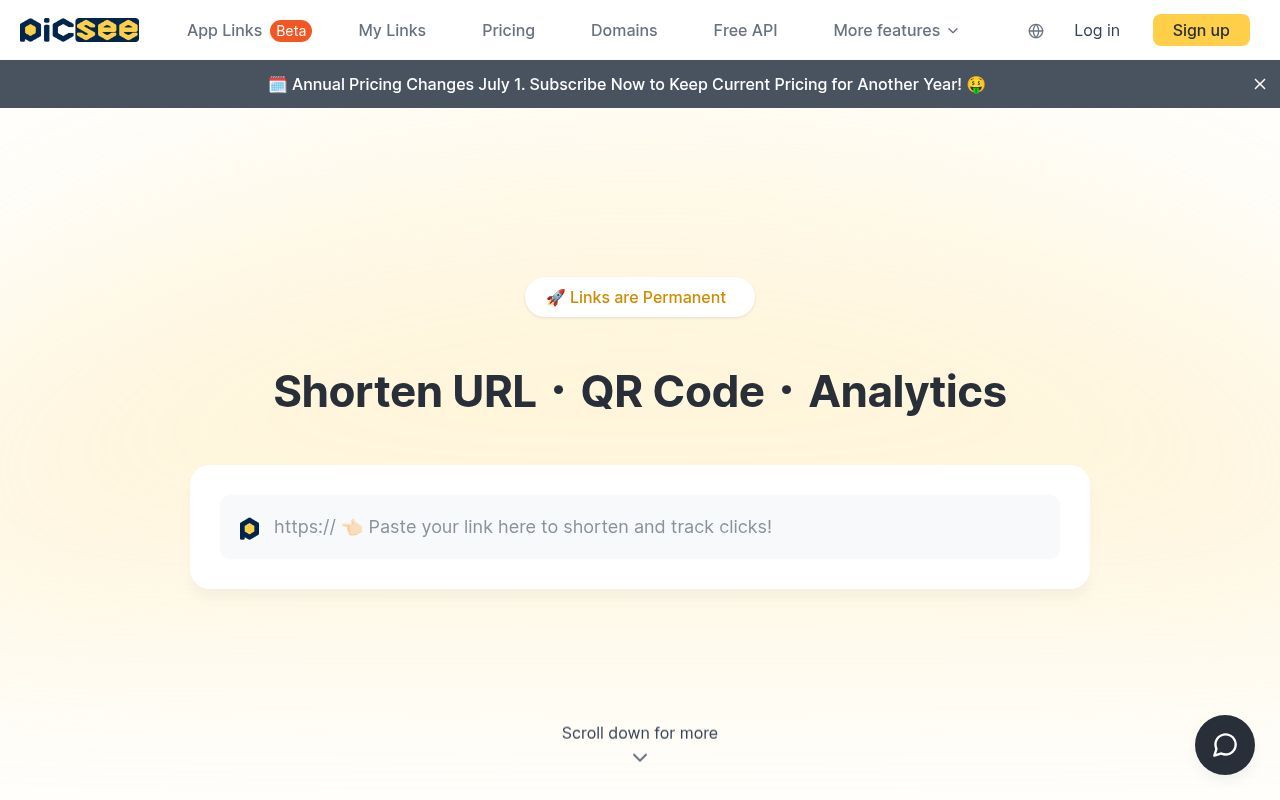 Homepage screenshot of picsee.io