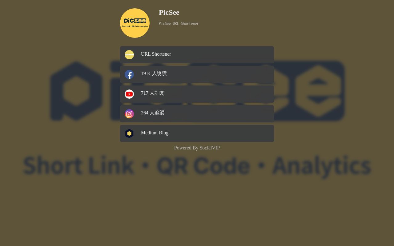 Homepage screenshot of picsee.soci.vip