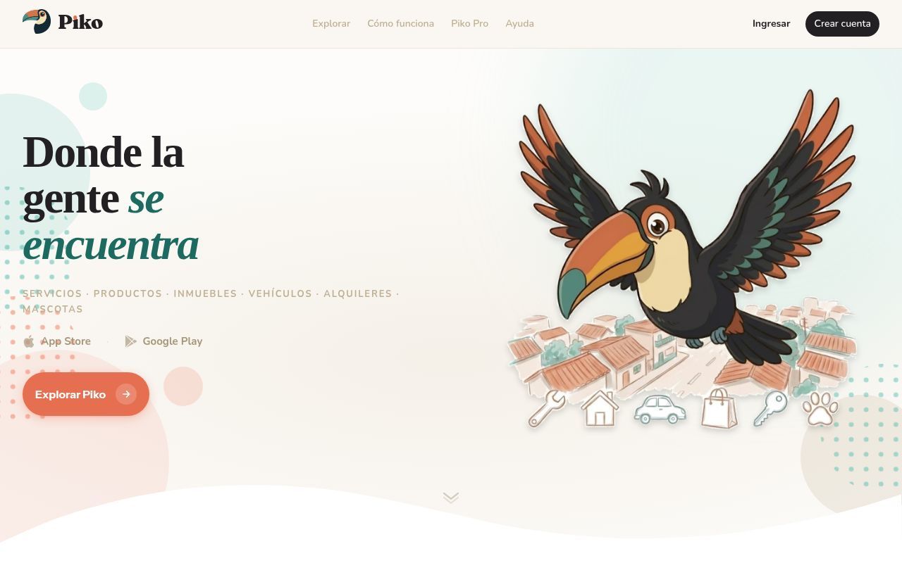 Homepage screenshot of pikosabe.com