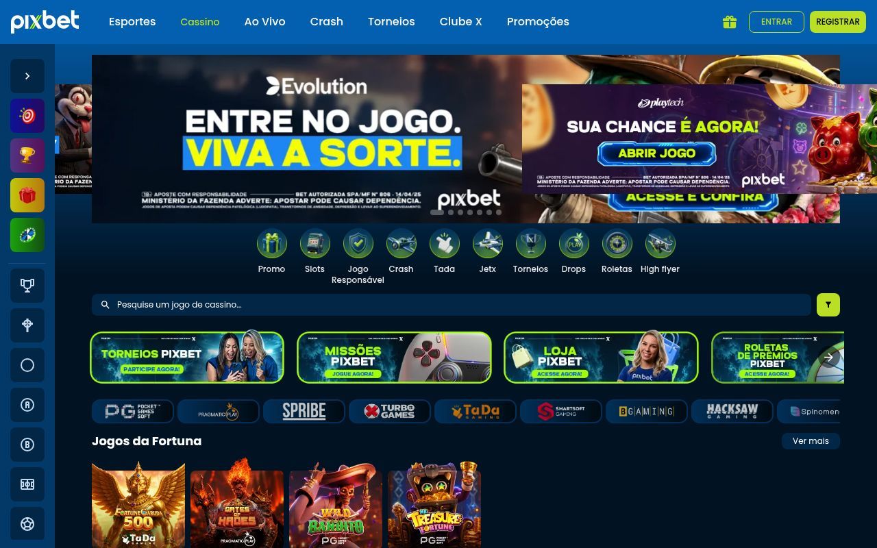 Homepage screenshot of pix.bet.br