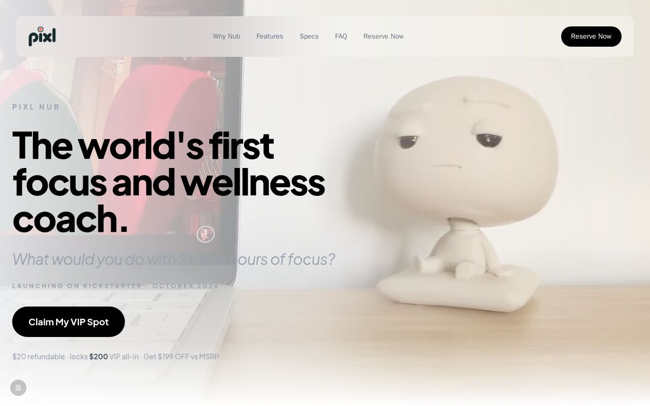 Homepage screenshot of pixlrobotics.com