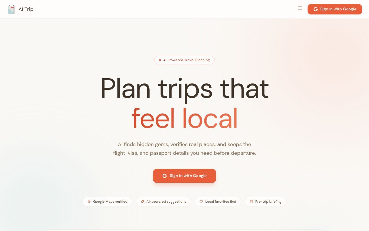 Homepage screenshot of plantrip.my