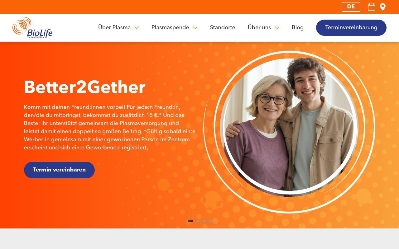 Homepage screenshot of plasmazentrum.at