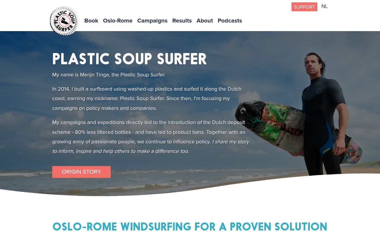 Homepage screenshot of plasticsoupsurfer.org