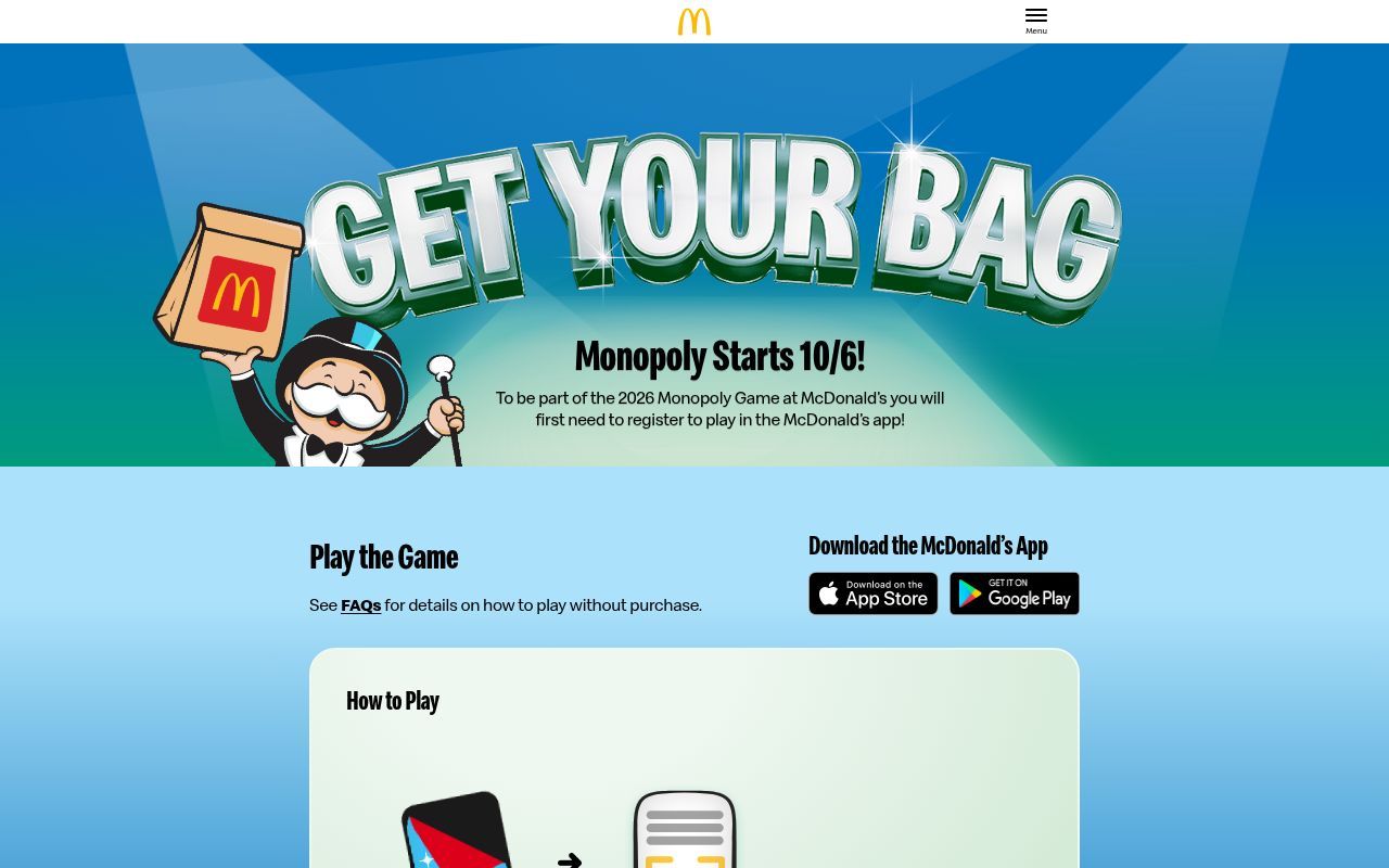 Homepage screenshot of playatmcd.com