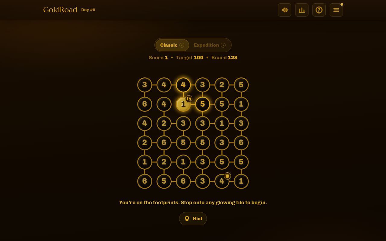 Homepage screenshot of playgoldroad.com