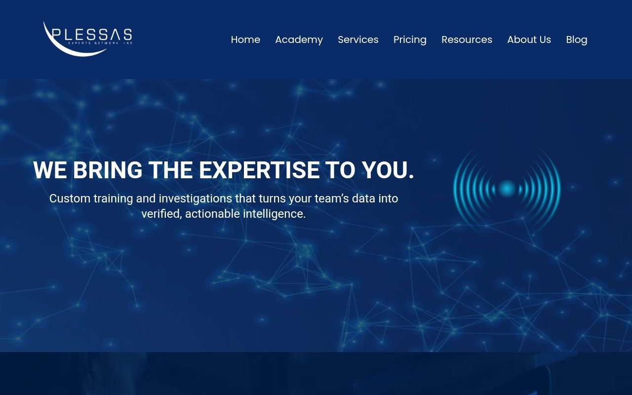 Homepage screenshot of plessas.net