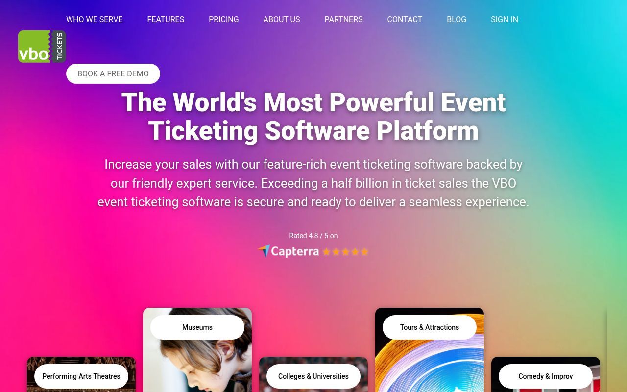 Homepage screenshot of plugin.vbotickets.com