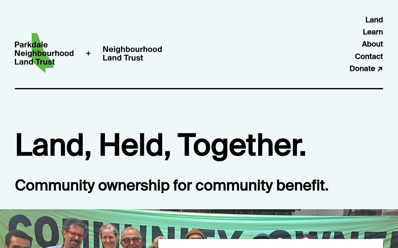 Homepage screenshot of pnlt.ca