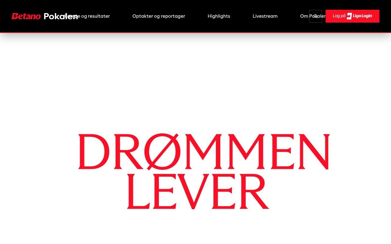 Homepage screenshot of pokalturnering.dk