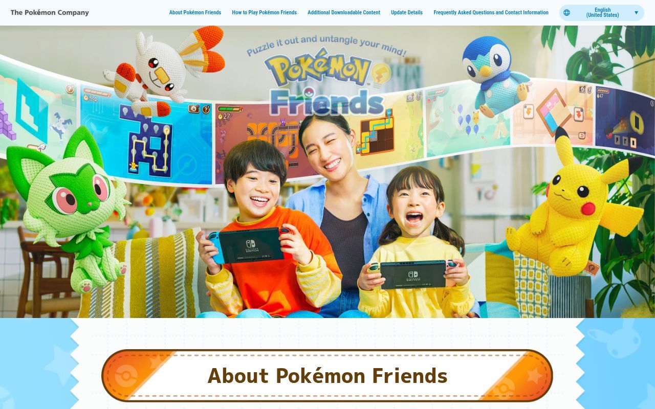 Homepage screenshot of pokemon-friends.jp