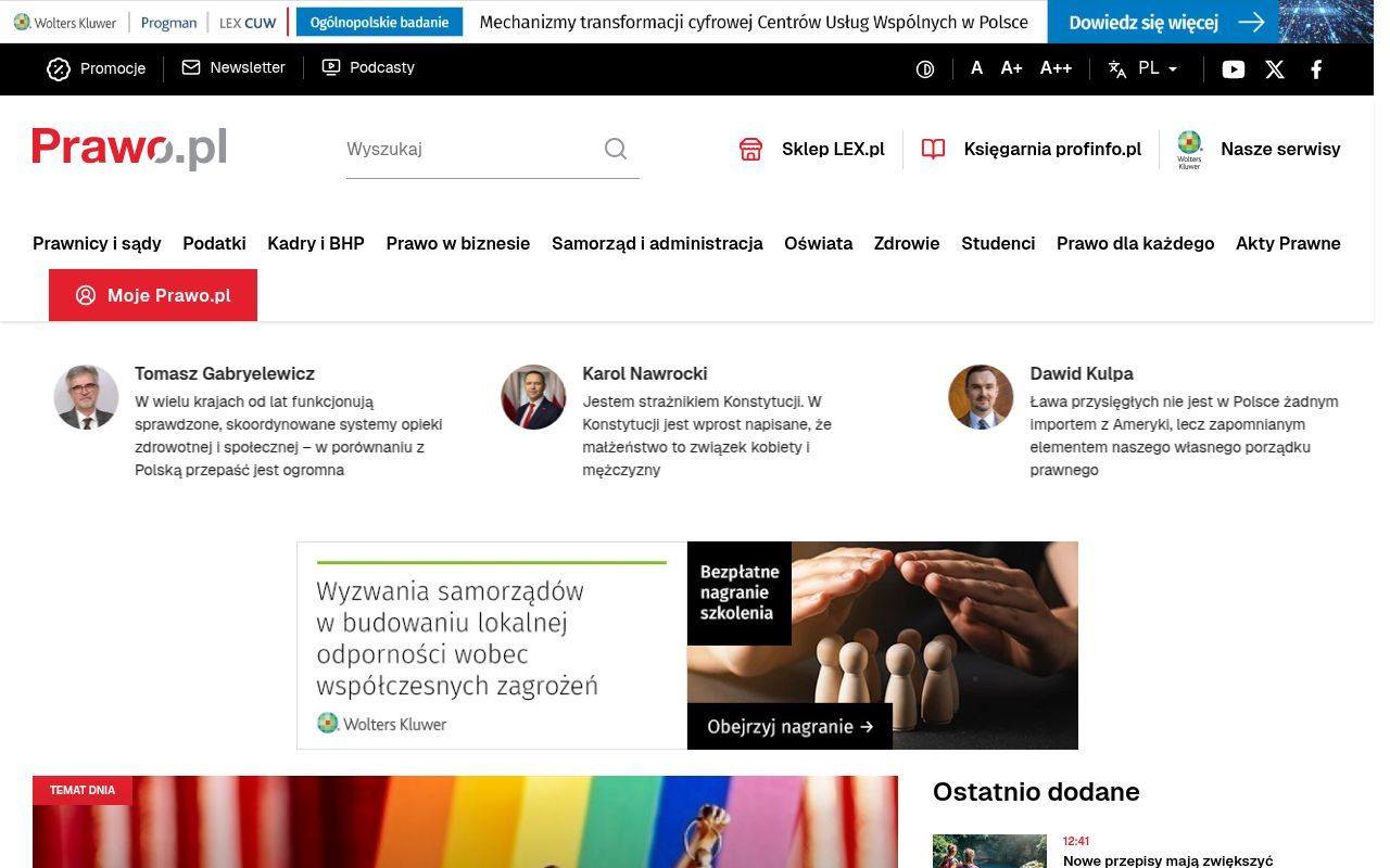 Homepage screenshot of prawo.pl
