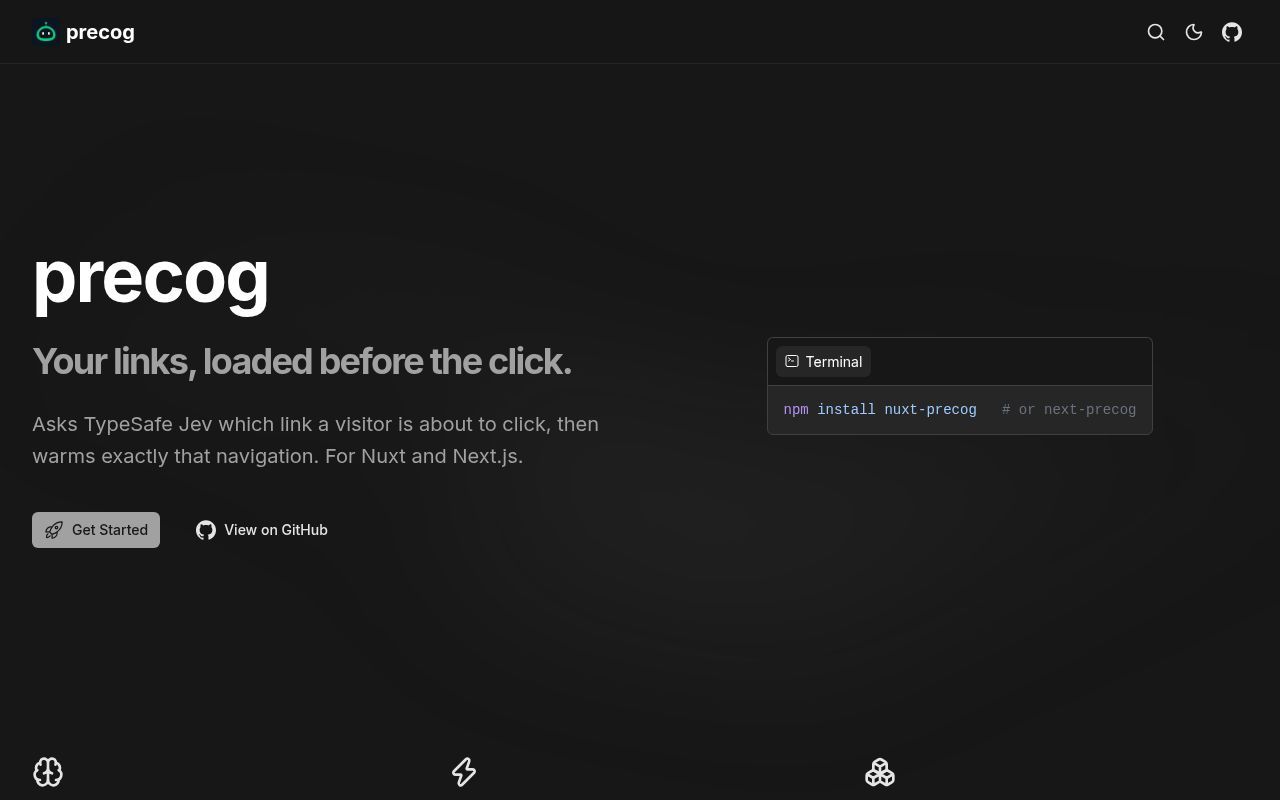 Homepage screenshot of precog.oskarlebuda.dev