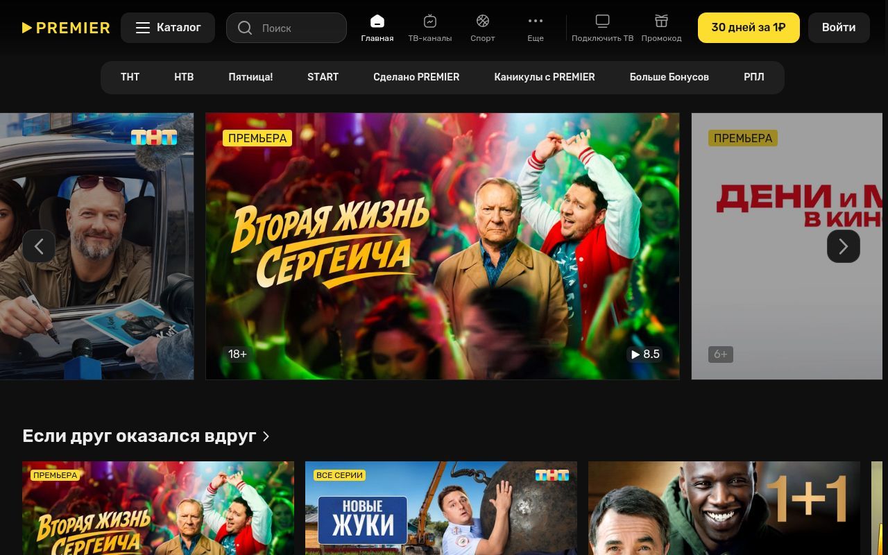 Homepage screenshot of premier.one