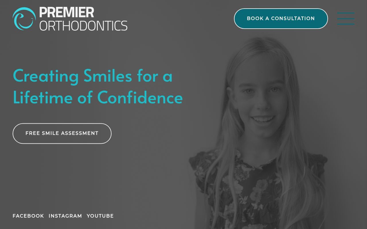 Homepage screenshot of premierorthodontics.co.uk