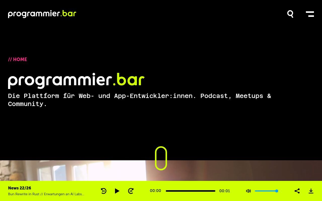 Homepage screenshot of programmier.bar
