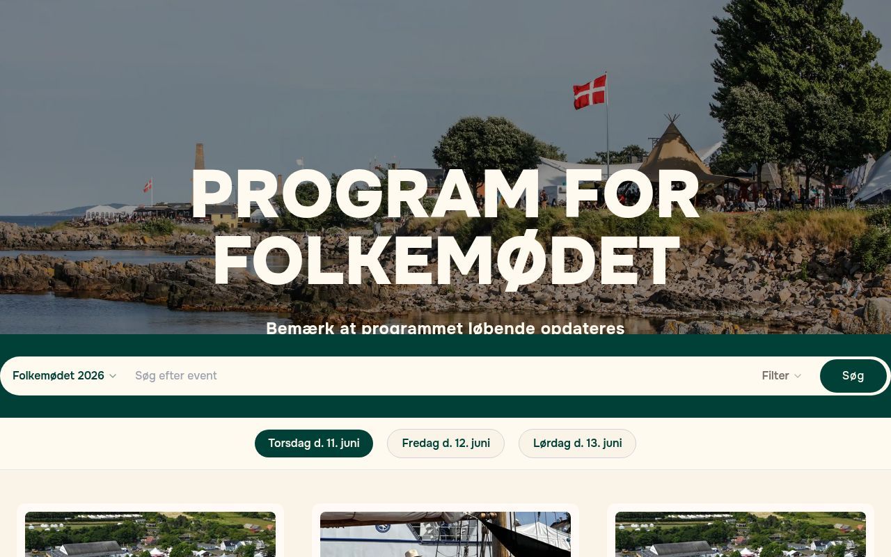 Homepage screenshot of programoversigt.folkemoedet.dk