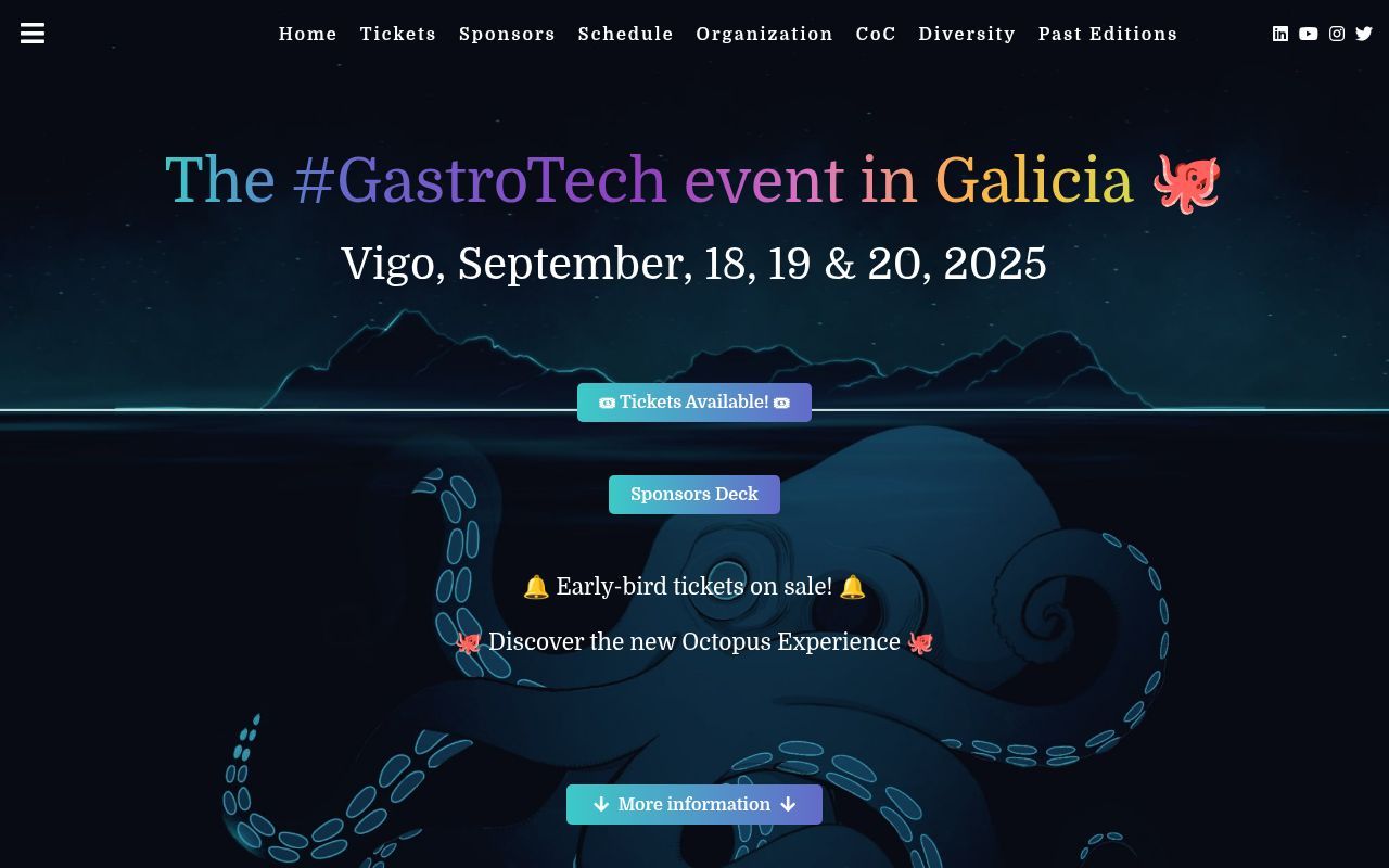 Homepage screenshot of pulpocon.es