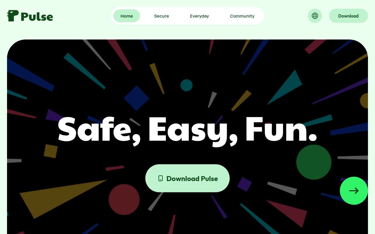 Homepage screenshot of pulse.social