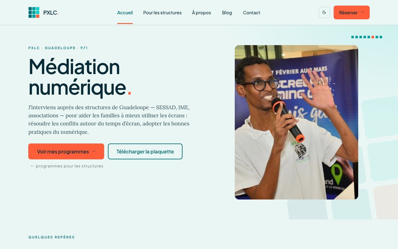 Homepage screenshot of pxlc.fr
