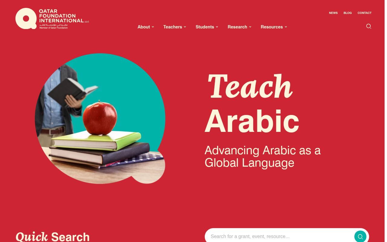 Homepage screenshot of qfi.org