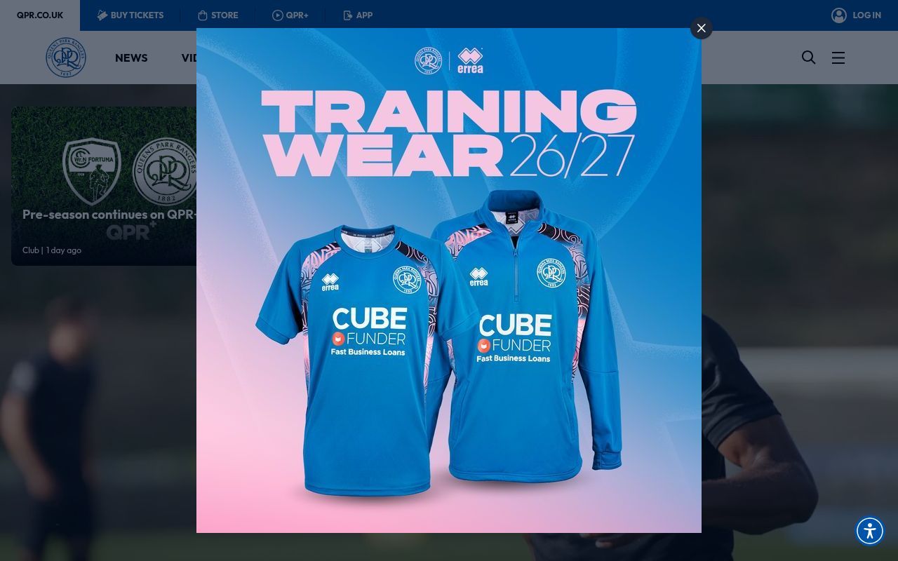 Homepage screenshot of qpr.co.uk