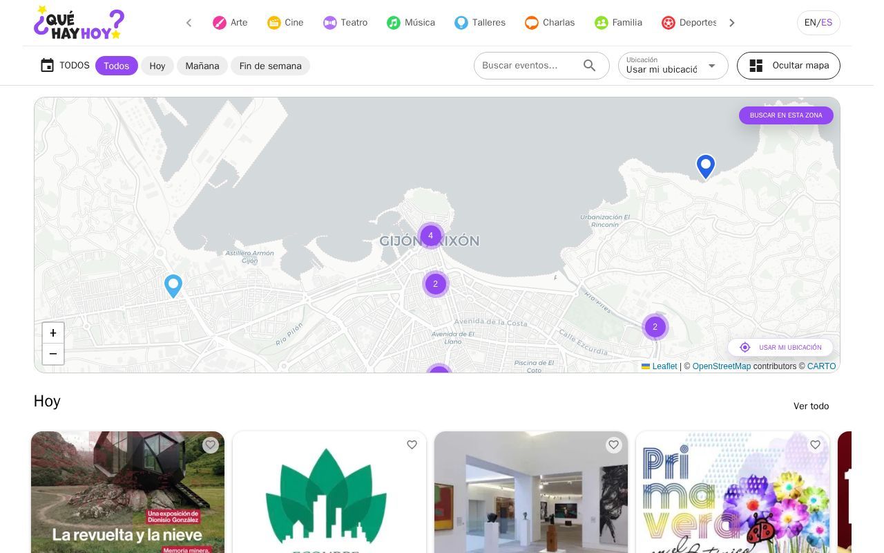 Homepage screenshot of quehayhoy.es