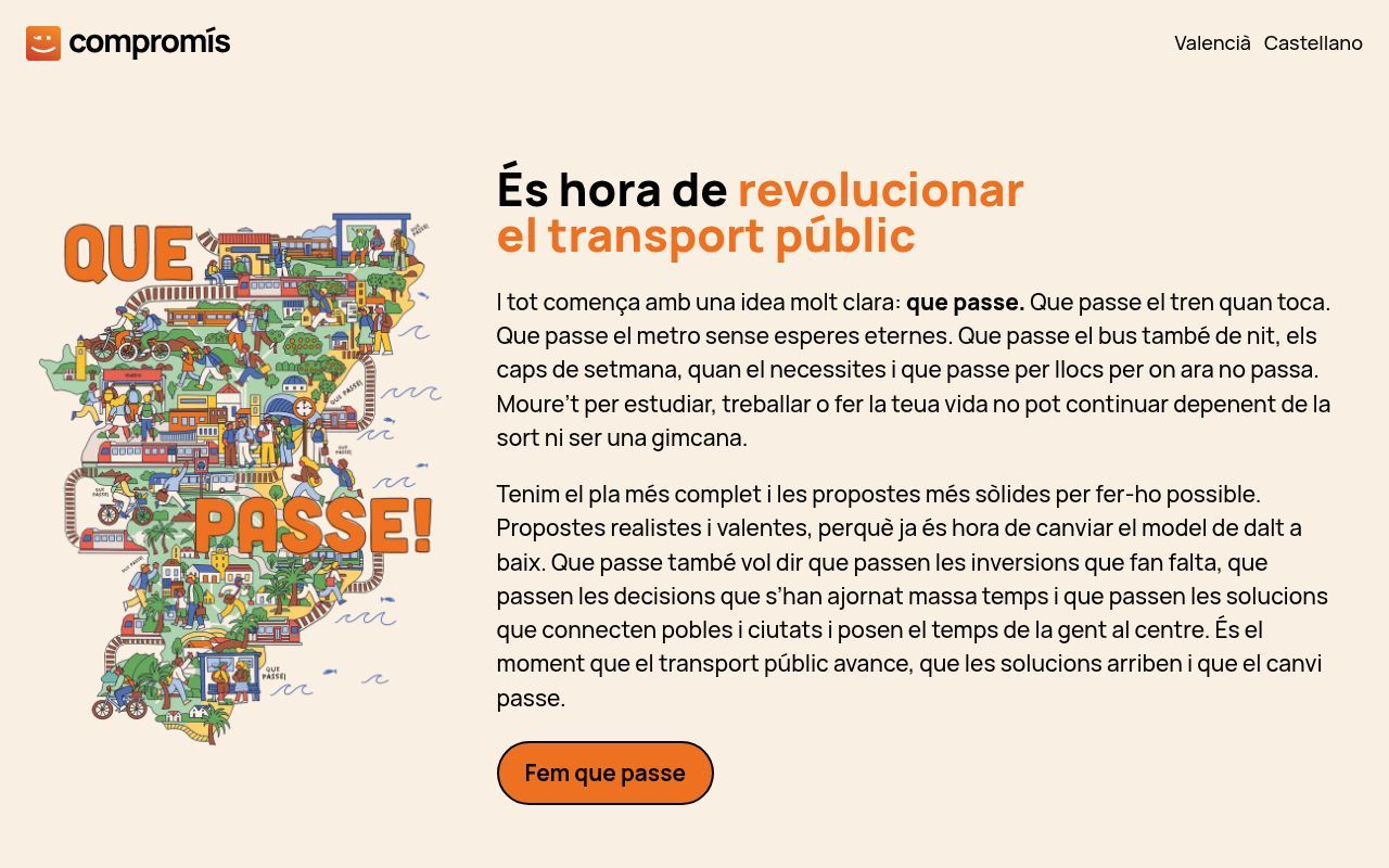 Homepage screenshot of quepasse.com