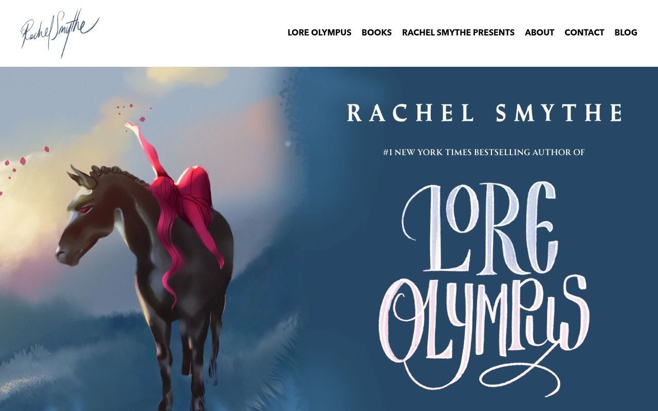 Homepage screenshot of rachelsmythe.com