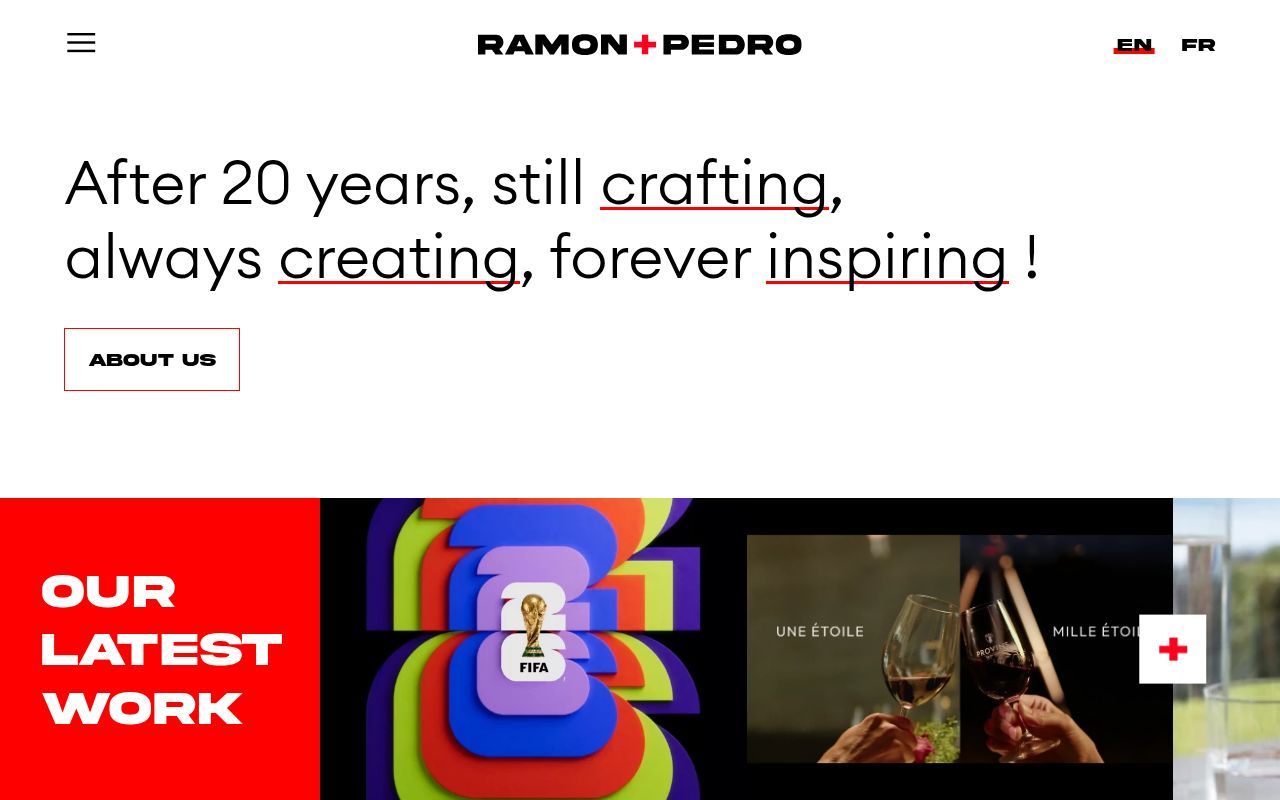 Homepage screenshot of ramonandpedro.com