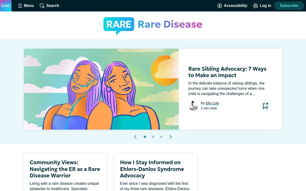 Homepage screenshot of raredisease.net