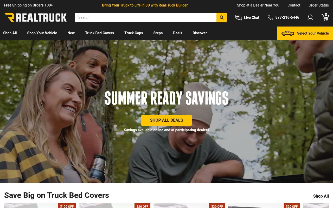 Homepage screenshot of realtruck.com